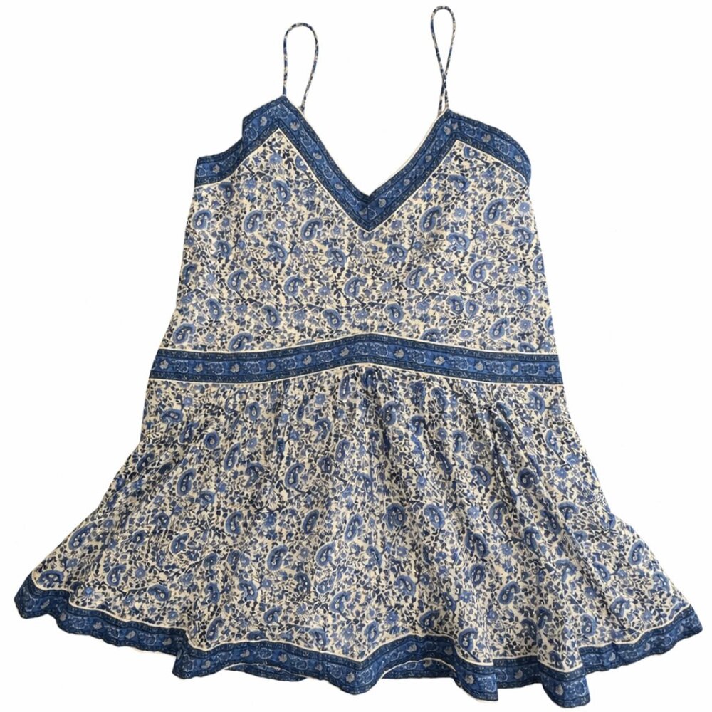 Abercrombie & Fitch Navy and Cream Paisley Mini Dress